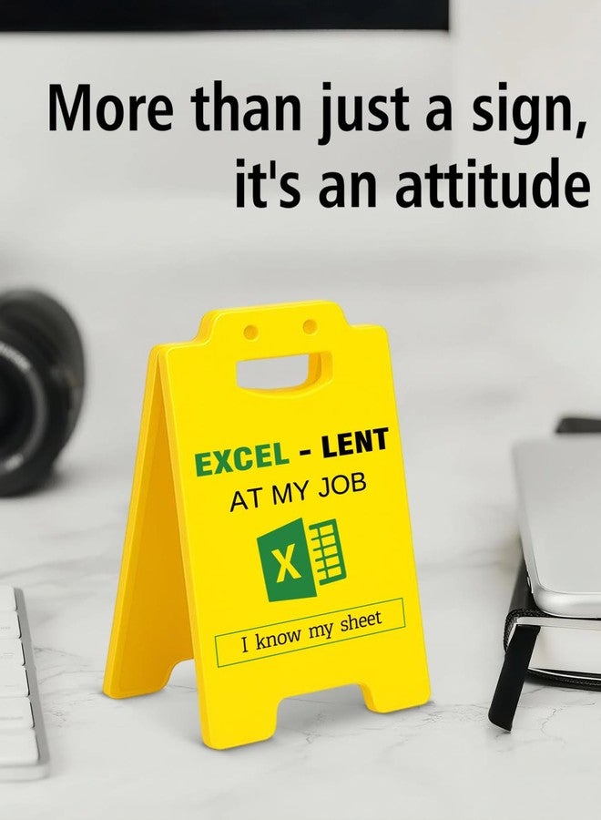 WEZADUK Funny Excel Desk Little Signs - Accountant Gifts for Coworkers CPA, Fun Office Gifts for Accounting, Colleague, Boss, I Know My Sheet Office Desk Decor - Image 4